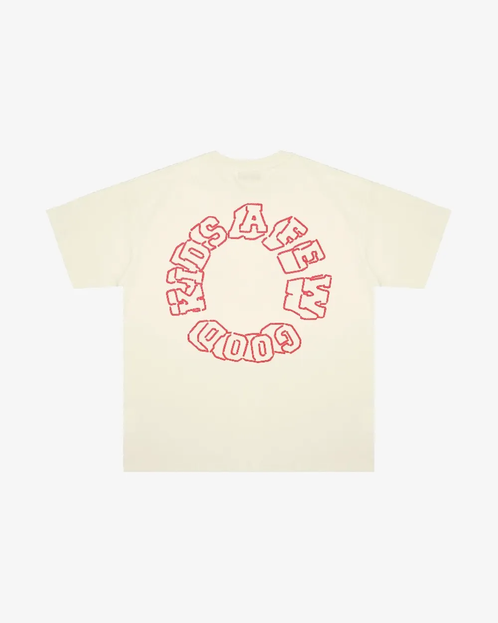 A FEW GOOD KIDS RED ARCH STENCIL LOGO BEIGE TEE