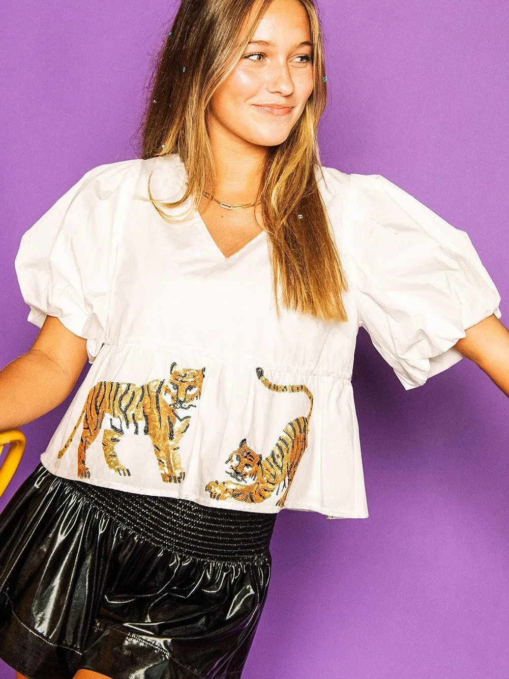 Adorable Tiger Print Top