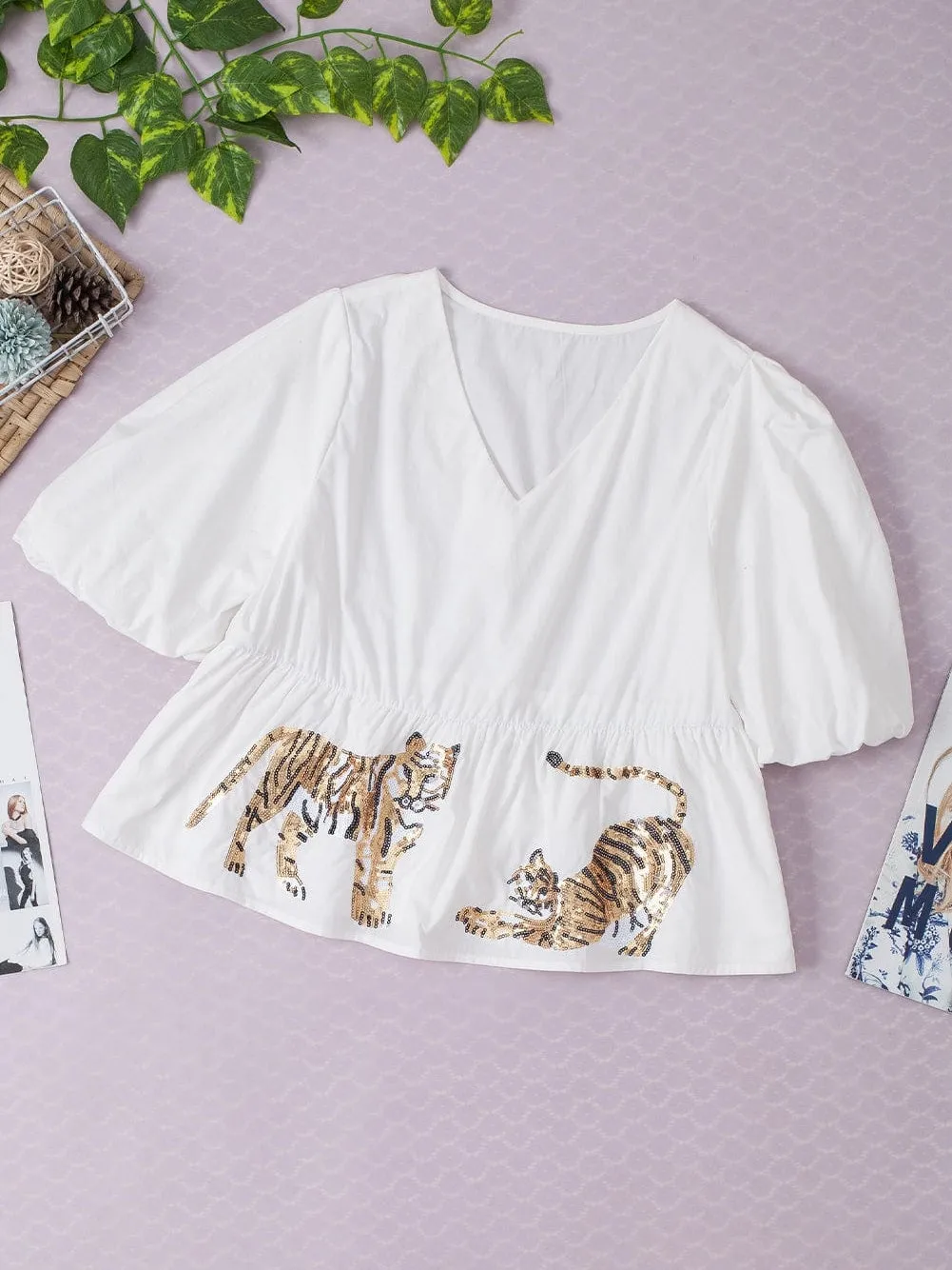 Adorable Tiger Print Top