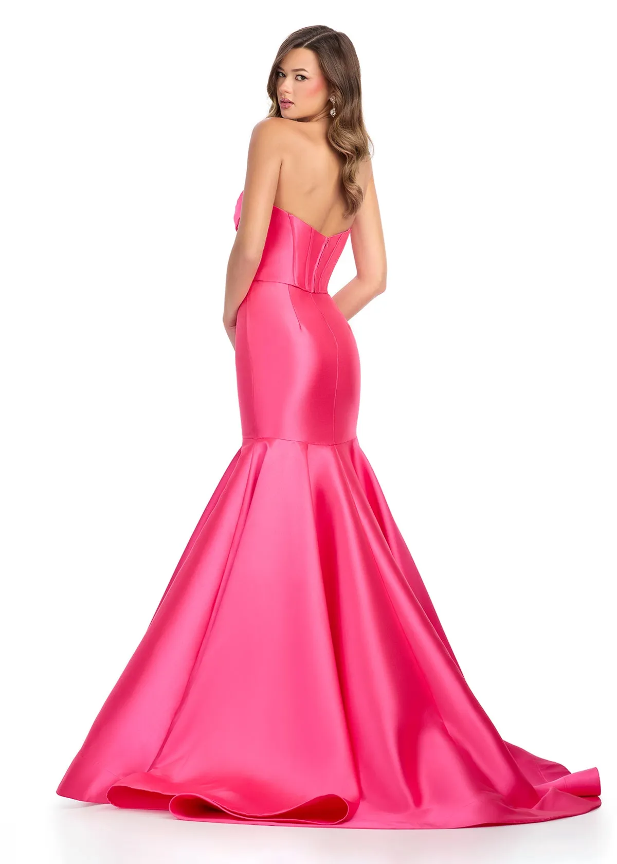 Ashley Lauren 11908 Mikado Mermaid Corset Prom Dress Two Piece Formal Pageant Gown Cowl Neck