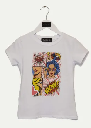 BLUE HAIR  - Girls Comic Art T-Shirt