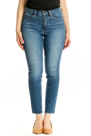 Blue High-Rise Skinny Ankle Jeans