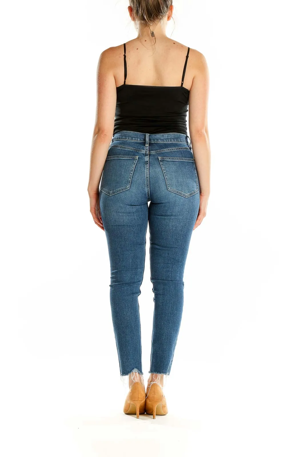 Blue High-Rise Skinny Ankle Jeans