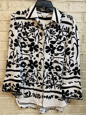 Border Print Button Up Top