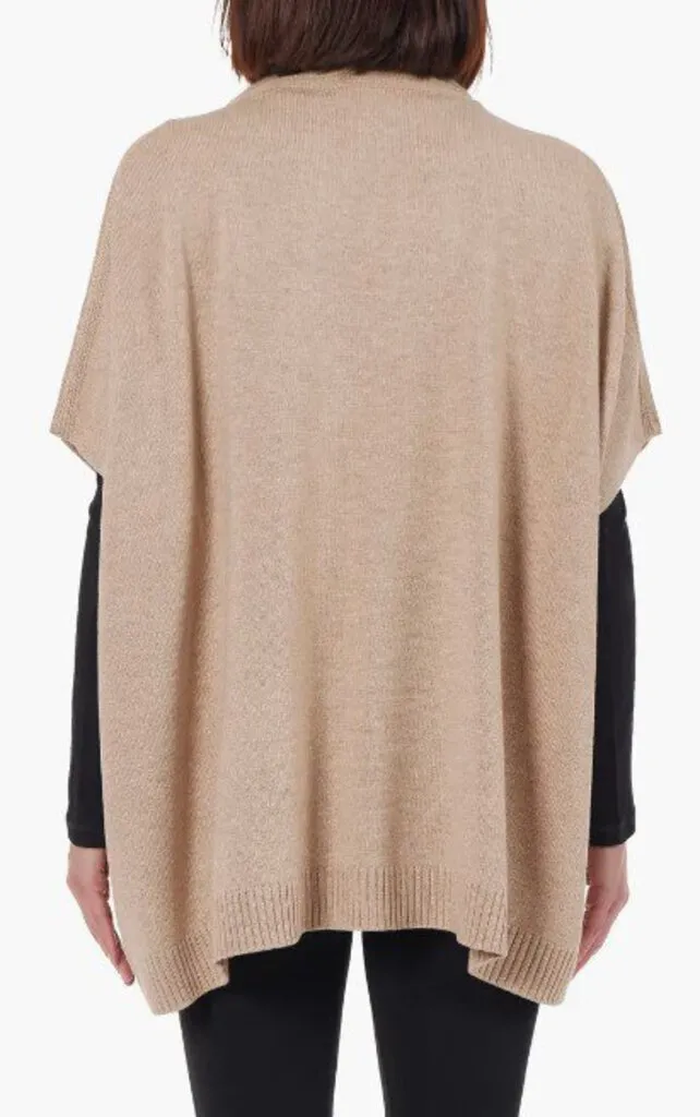 Bruno Magli Chain Keyholeneck Wool Blend Poncho - OS