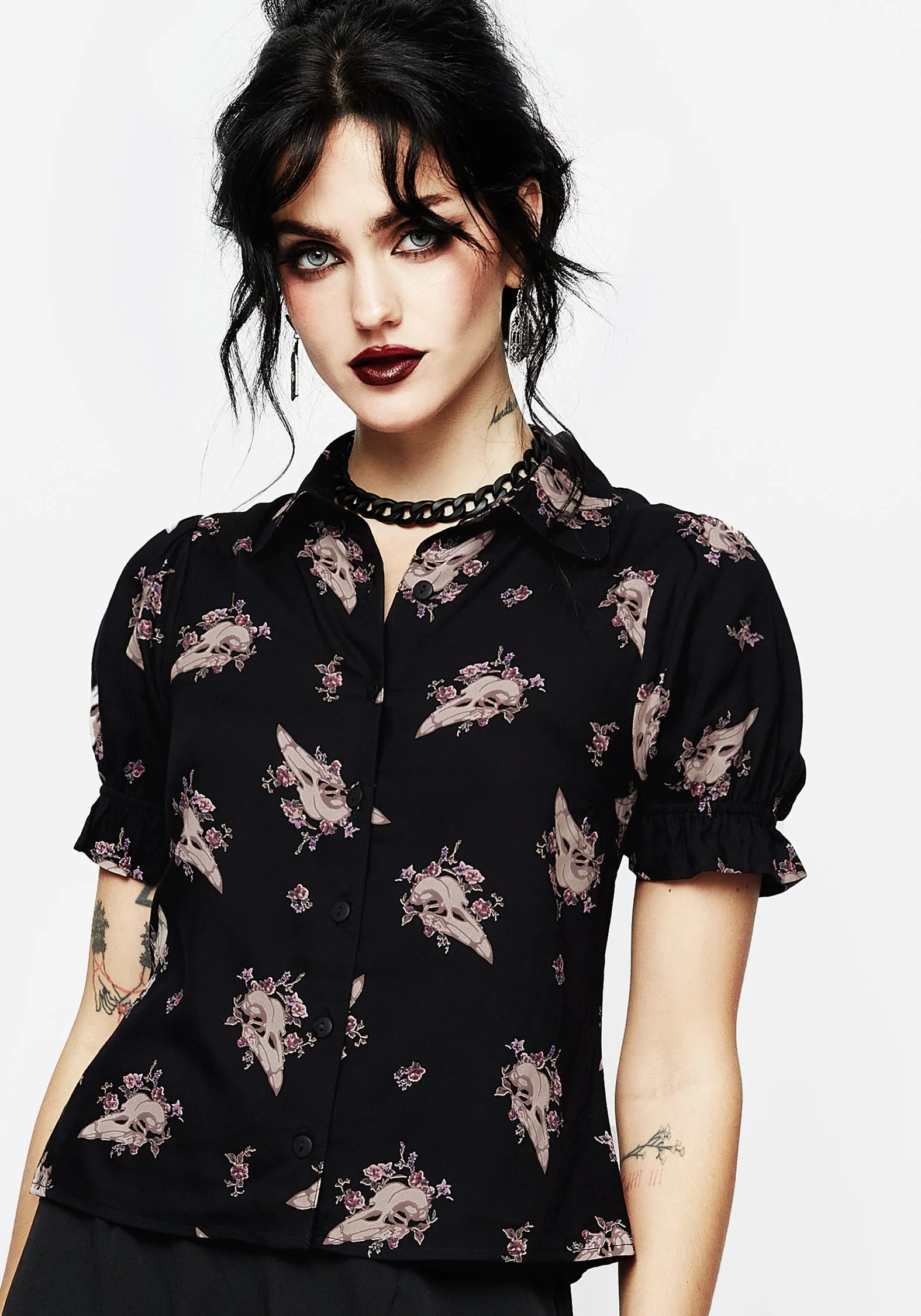 Carrion Button Up Blouse Top