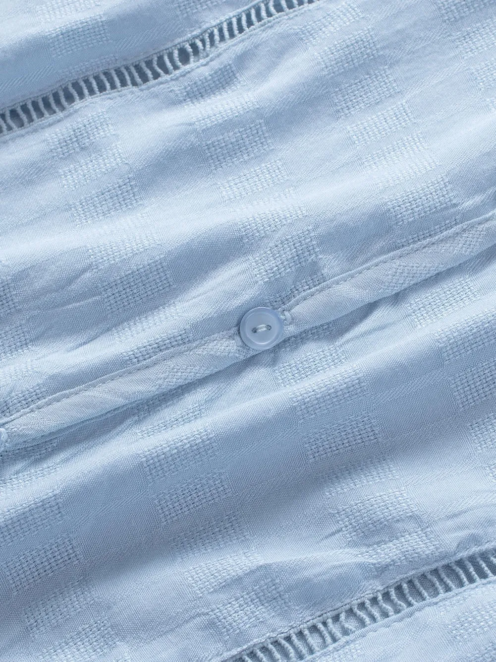 Casual Crochet-Detail Button-Up