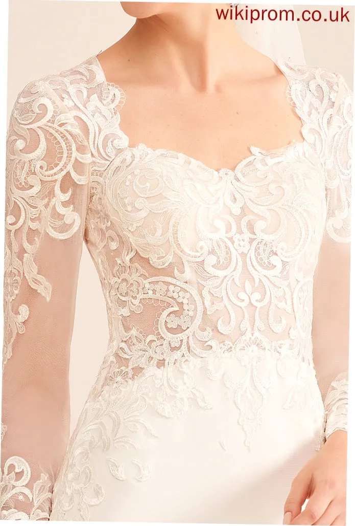 Chapel Trumpet/Mermaid Sequins With V-neck Dress Wedding Beading Kailyn Wedding Dresses Train