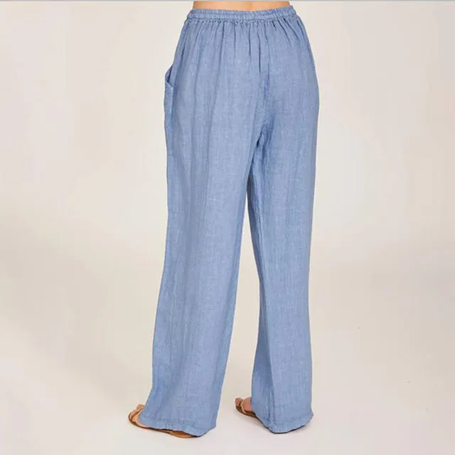 【Cotton And Linen】Casual Wide Leg Trousers