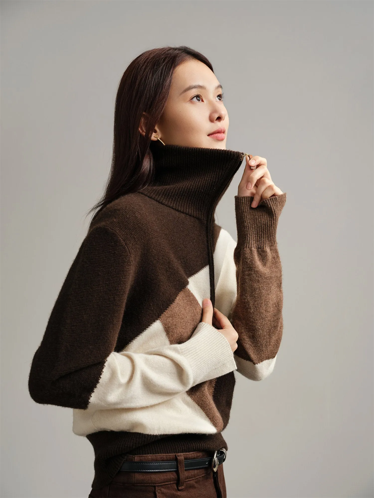 EP YAYING Blended Knitted Sweater
