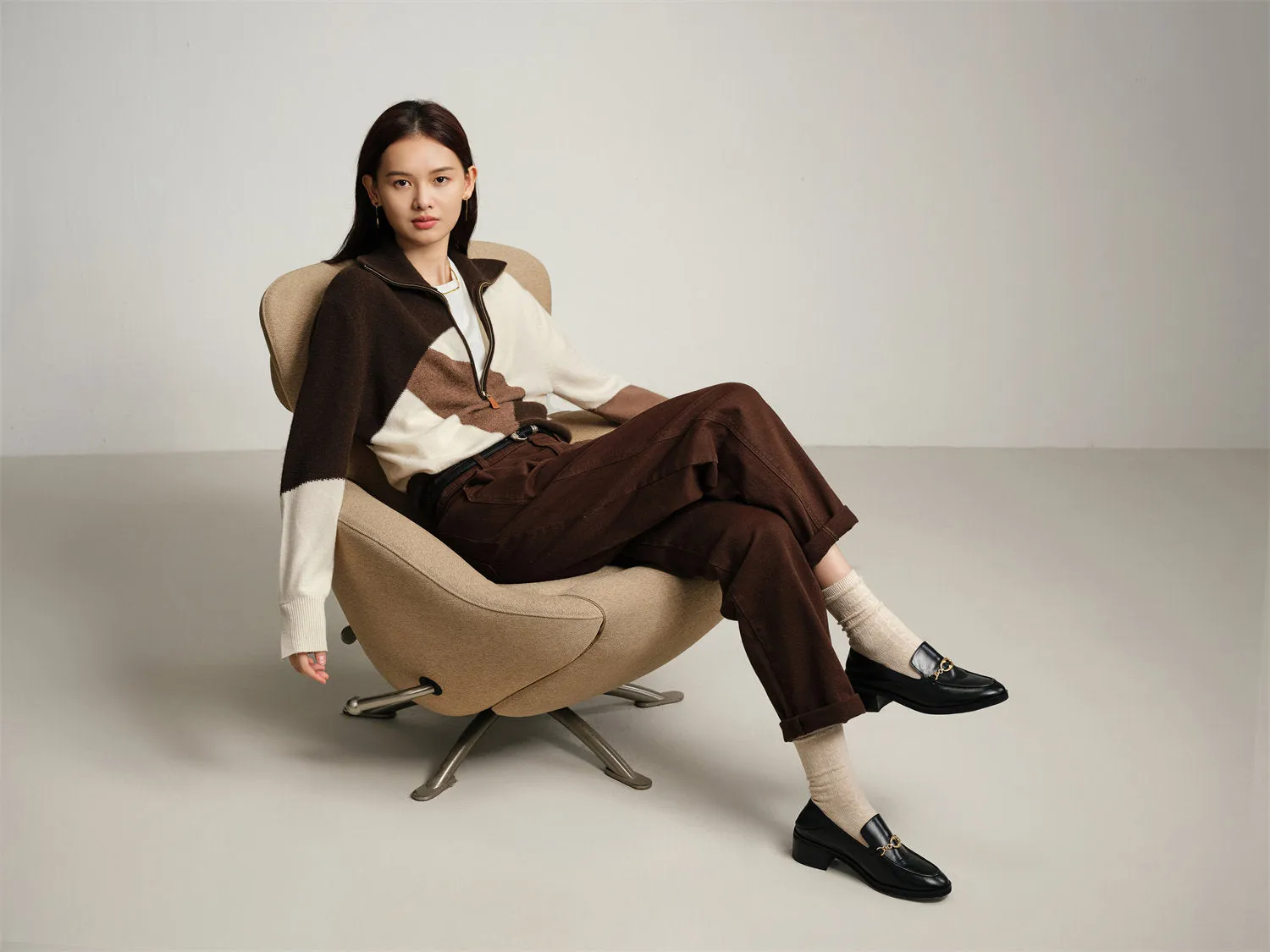 EP YAYING Blended Knitted Sweater