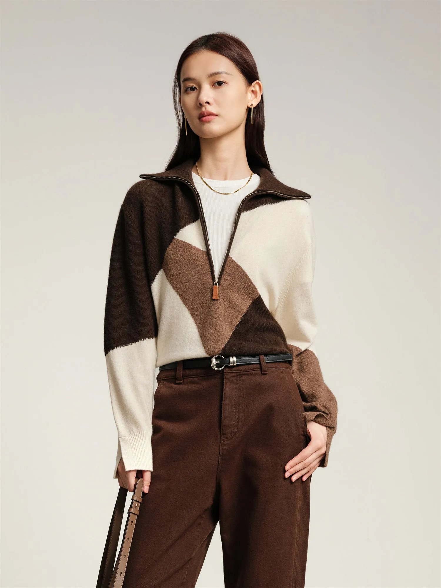 EP YAYING Blended Knitted Sweater
