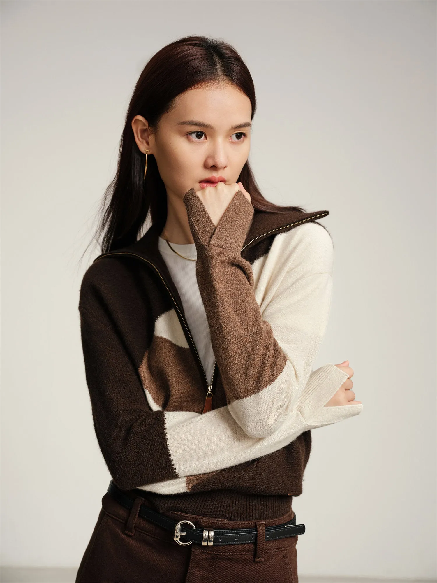 EP YAYING Blended Knitted Sweater