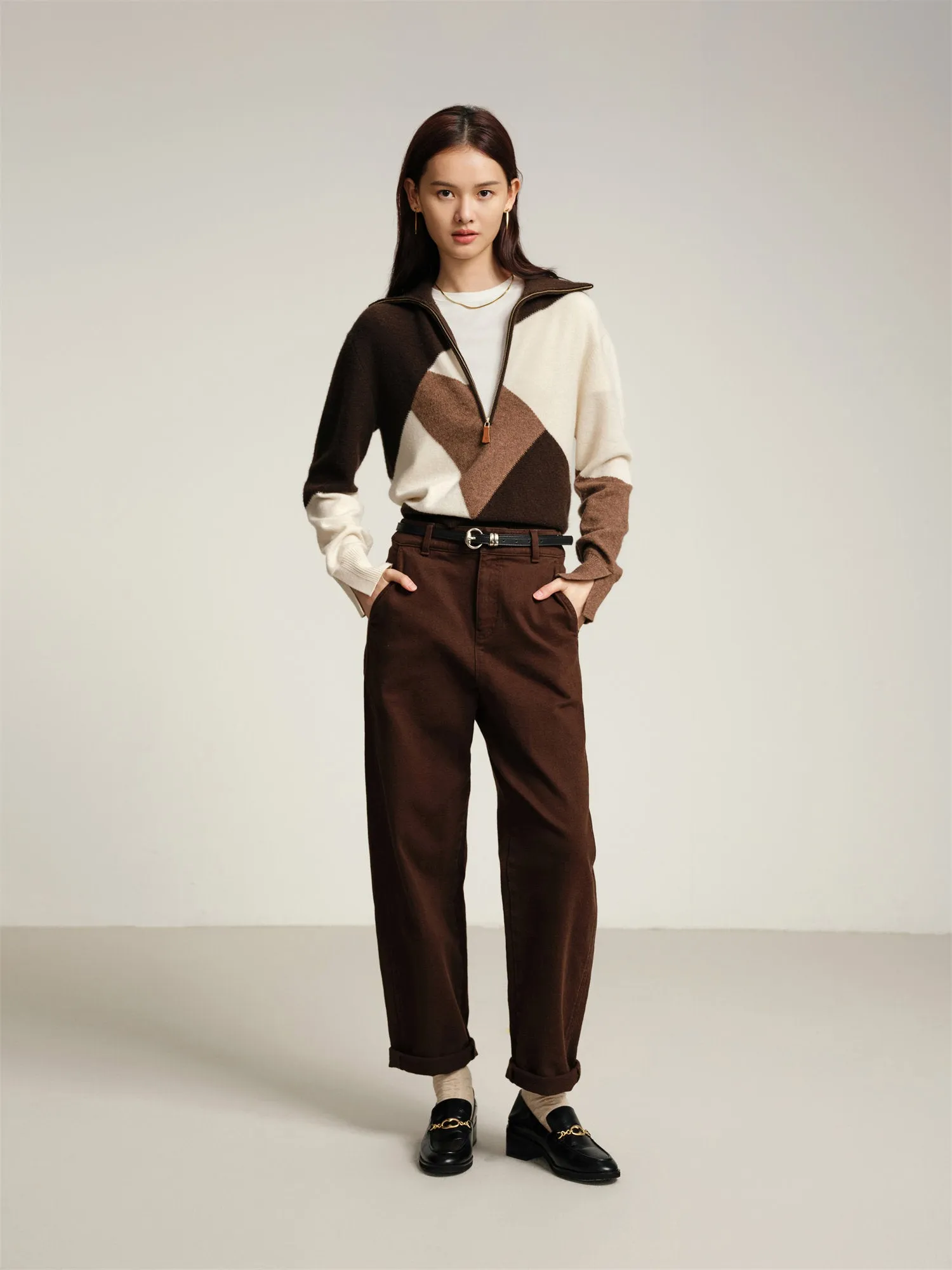 EP YAYING Blended Knitted Sweater