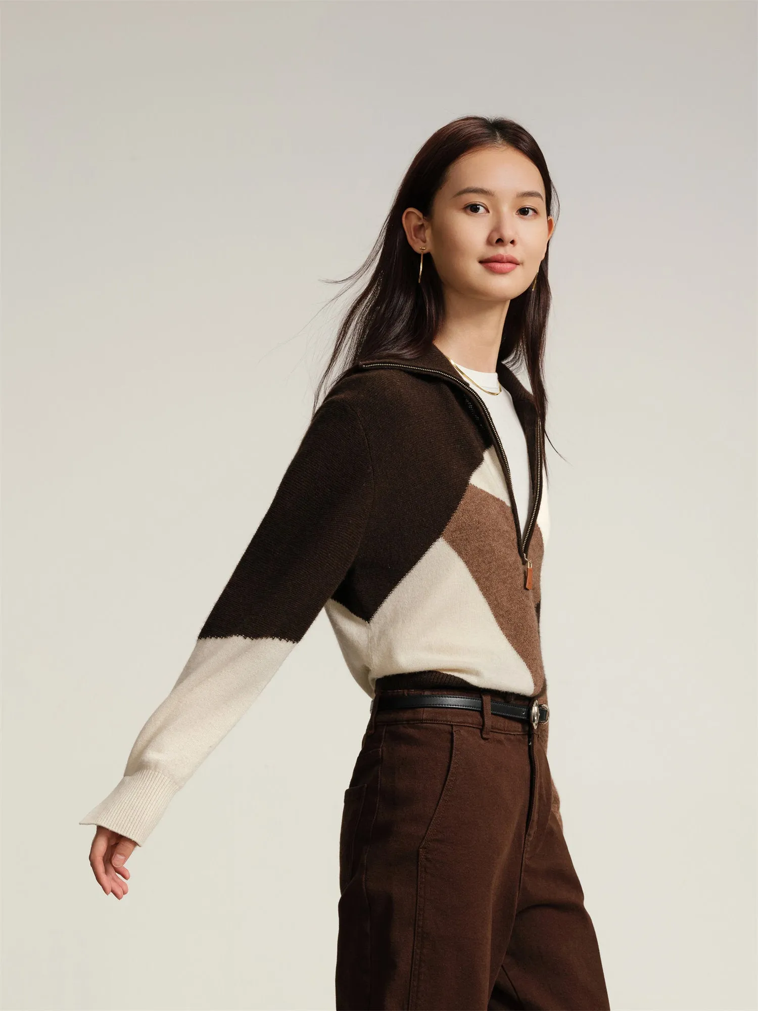 EP YAYING Blended Knitted Sweater