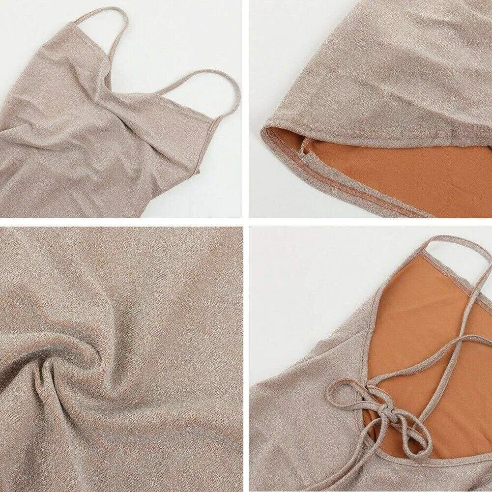 FashionSierra - Women Bodycon Sleeveless Backless Slim Dress Ladies Summer Casual Strappy Party Evening Prom Club Mini Dress
