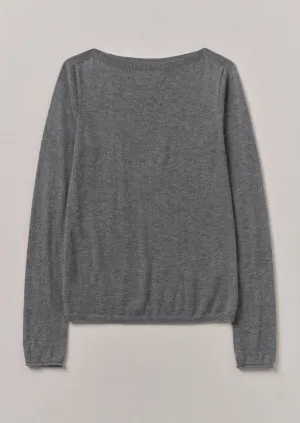 Fine Wool Cashmere Sweater | Grey Melange
