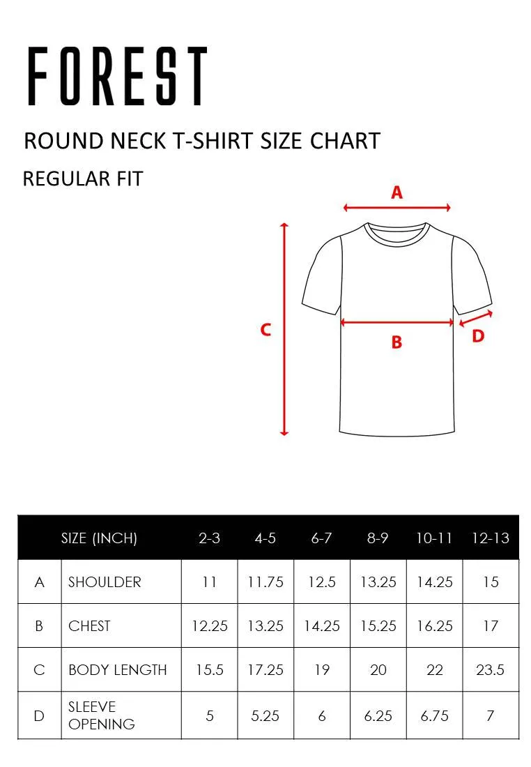 Forest Kids 100% Cotton T Shirt Girls Graphic Round Neck Tee | Baju T Shirt Budak Perempuan - FK82006