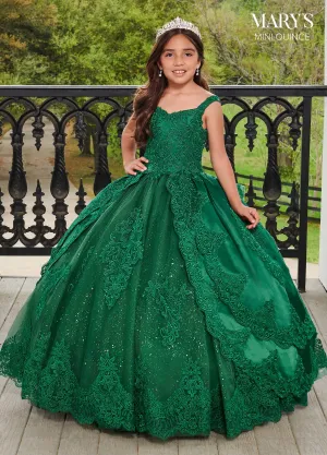 Girls Tiered Applique Gown by Mary's Bridal MQ4032