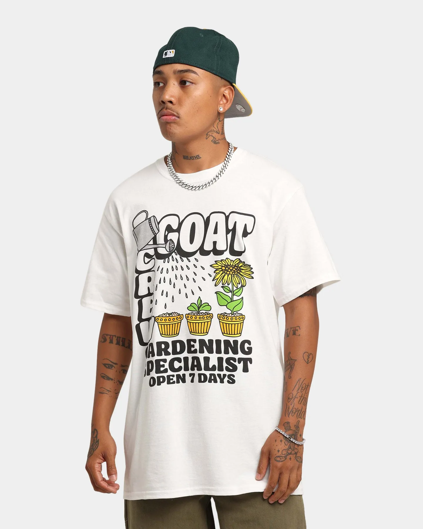 Goat Crew Gardening T-Shirt White
