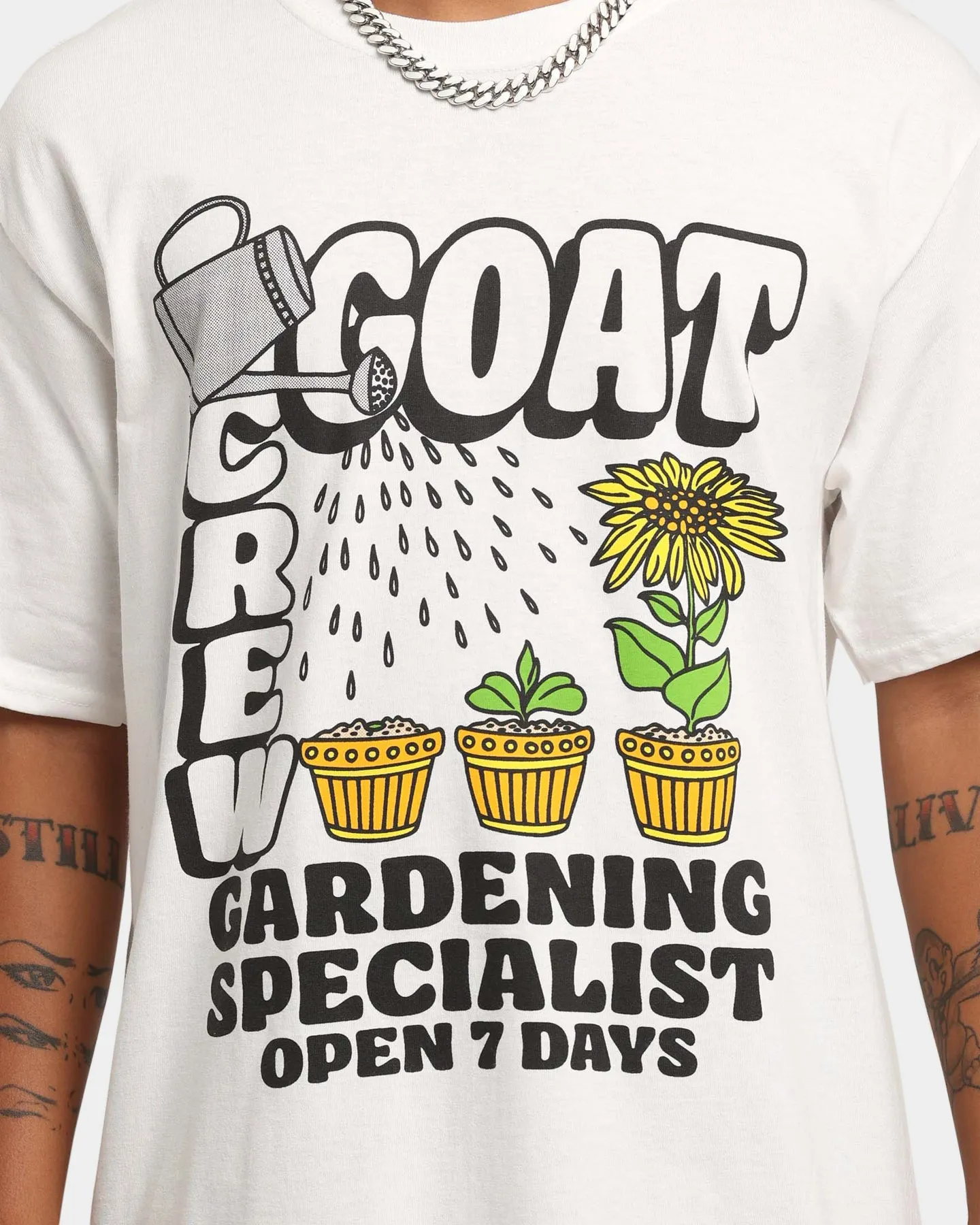 Goat Crew Gardening T-Shirt White