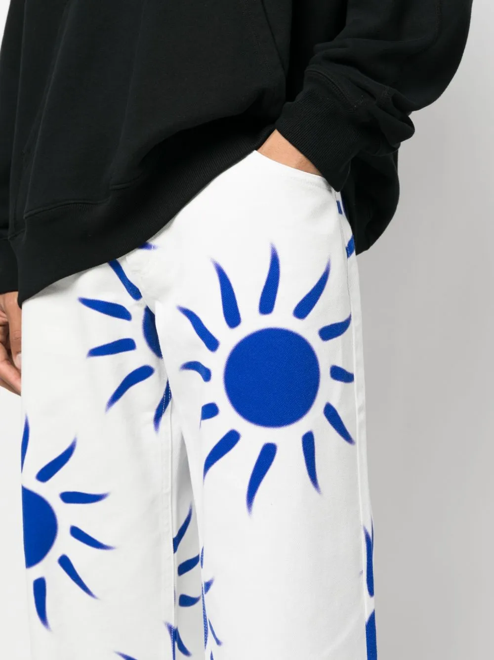 Graphic-Print Straight-Leg Jeans