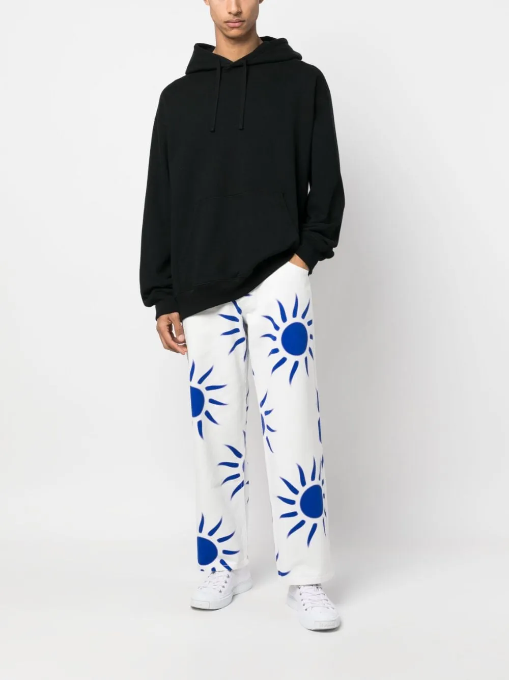 Graphic-Print Straight-Leg Jeans