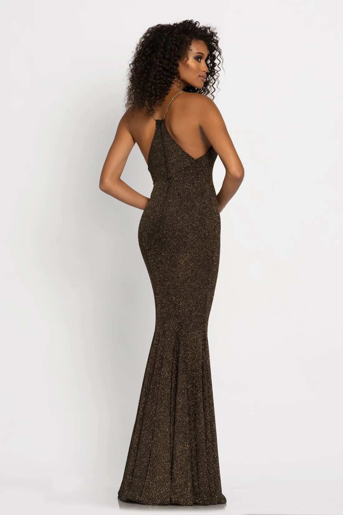 Johnathan Kayne 2290 Size 10 Shimmer jersey long prom dress v neckline Formal Gown