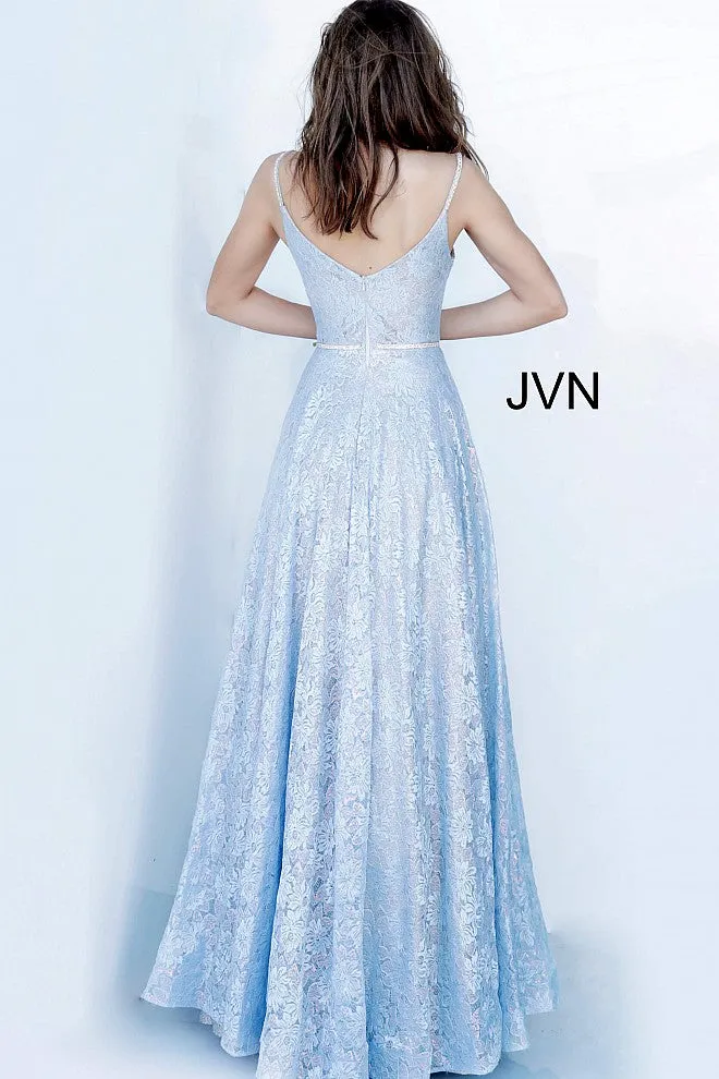 Jovani JVN03111 Size 6 Ivory Metallic Lace Prom Dress Wedding A line Evening Gown JVN 03111