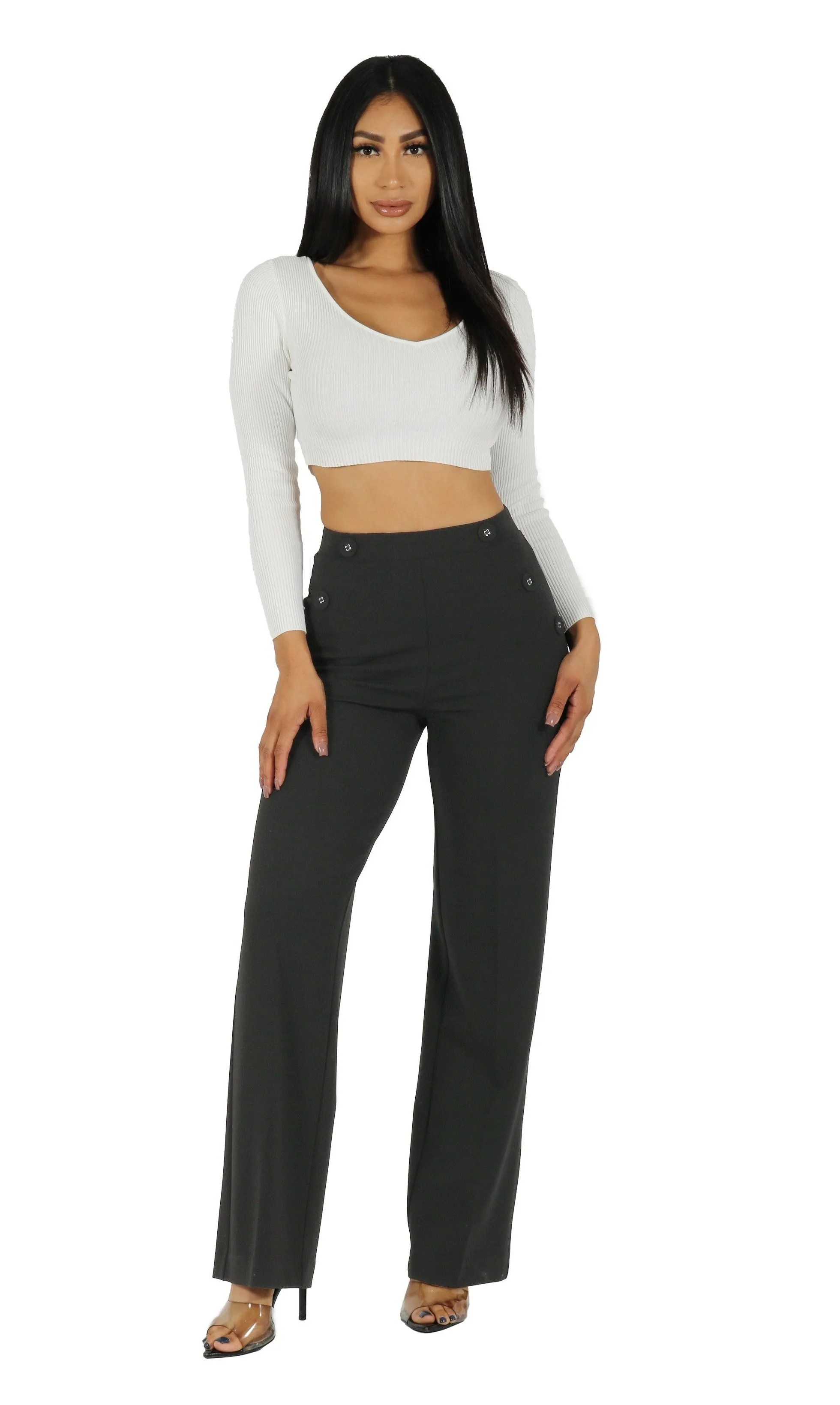 Knit Crepe Wide Leg Pants