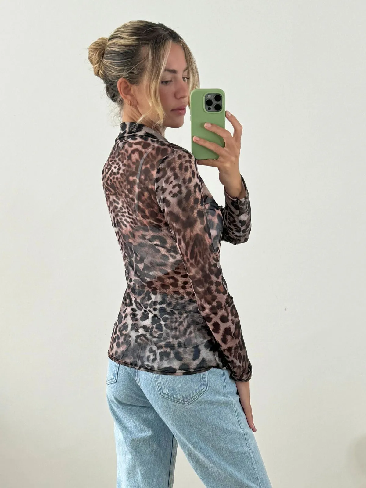 Leida Mesh Shirt in Animal