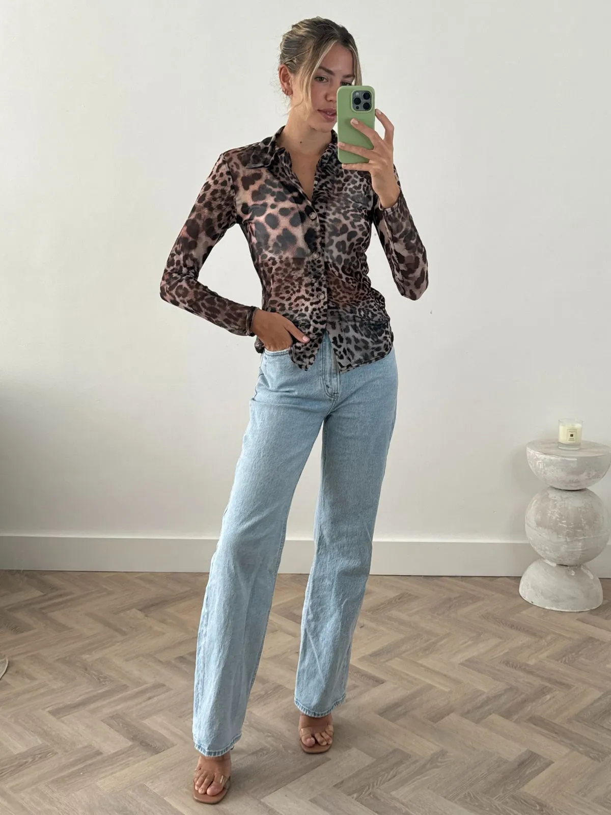 Leida Mesh Shirt in Animal