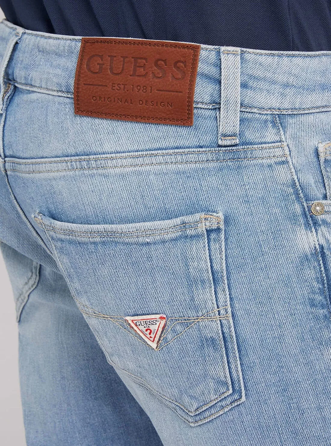 Light Blue Miami Slim Straight Denim Jeans in Carry Light Wash