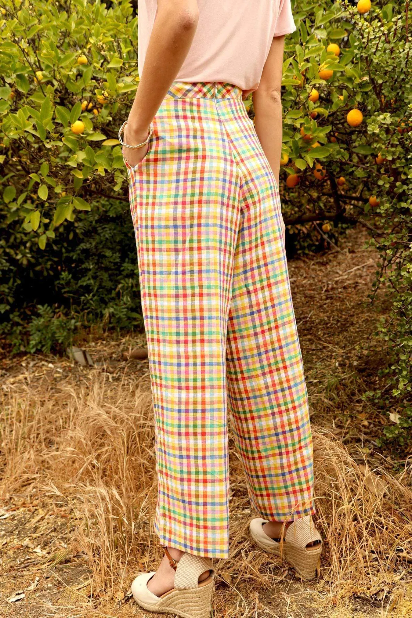 Linen Plaid Pant