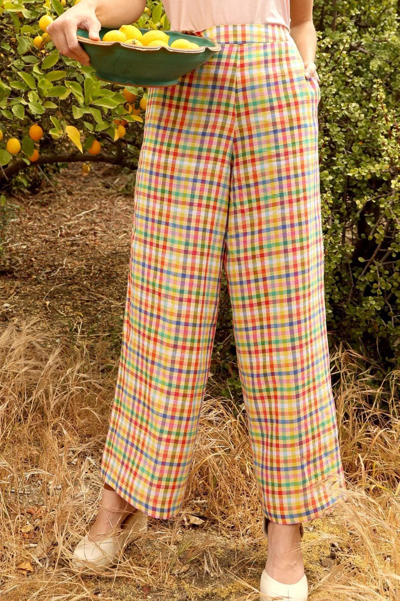 Linen Plaid Pant