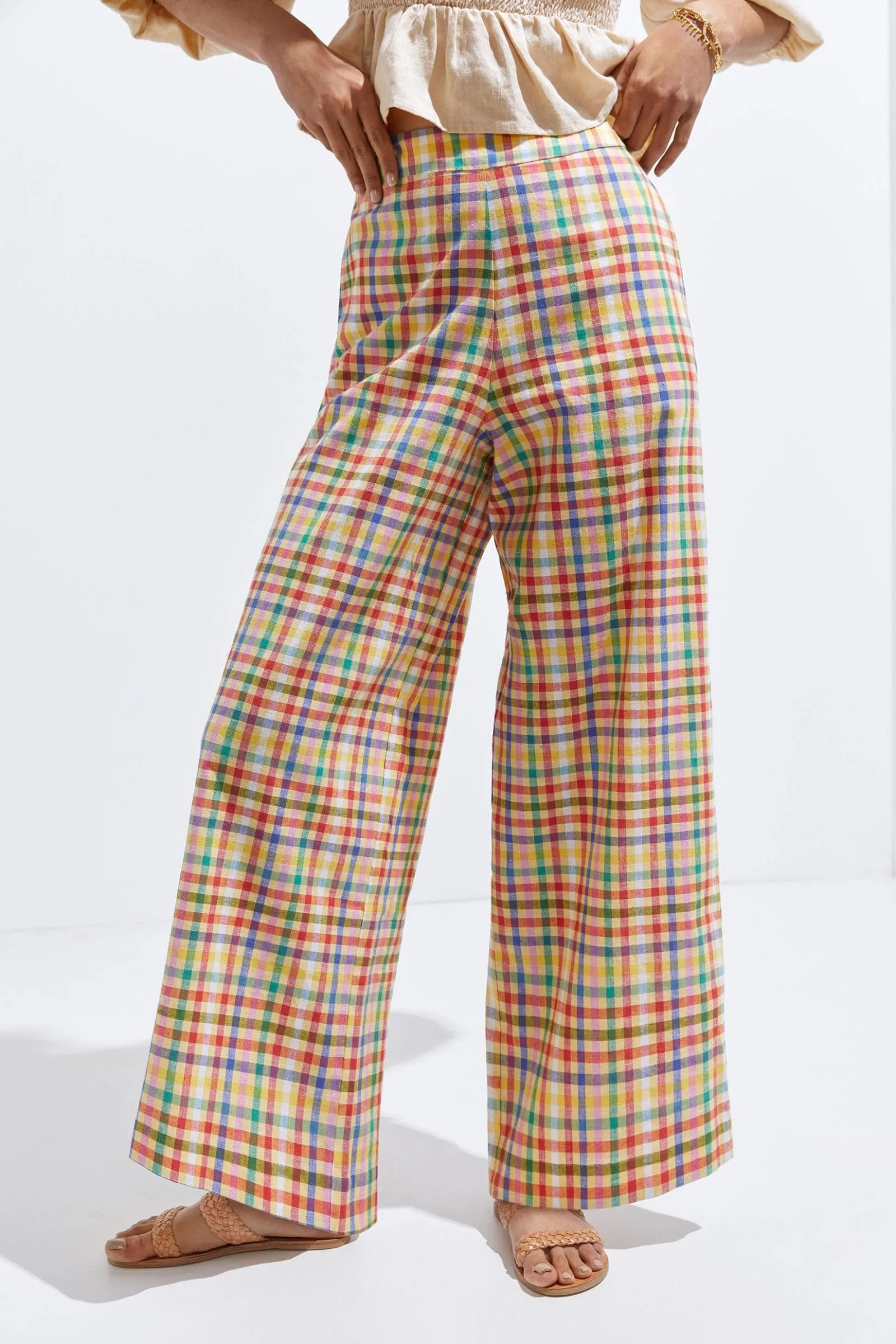 Linen Plaid Pant