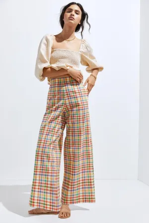 Linen Plaid Pant
