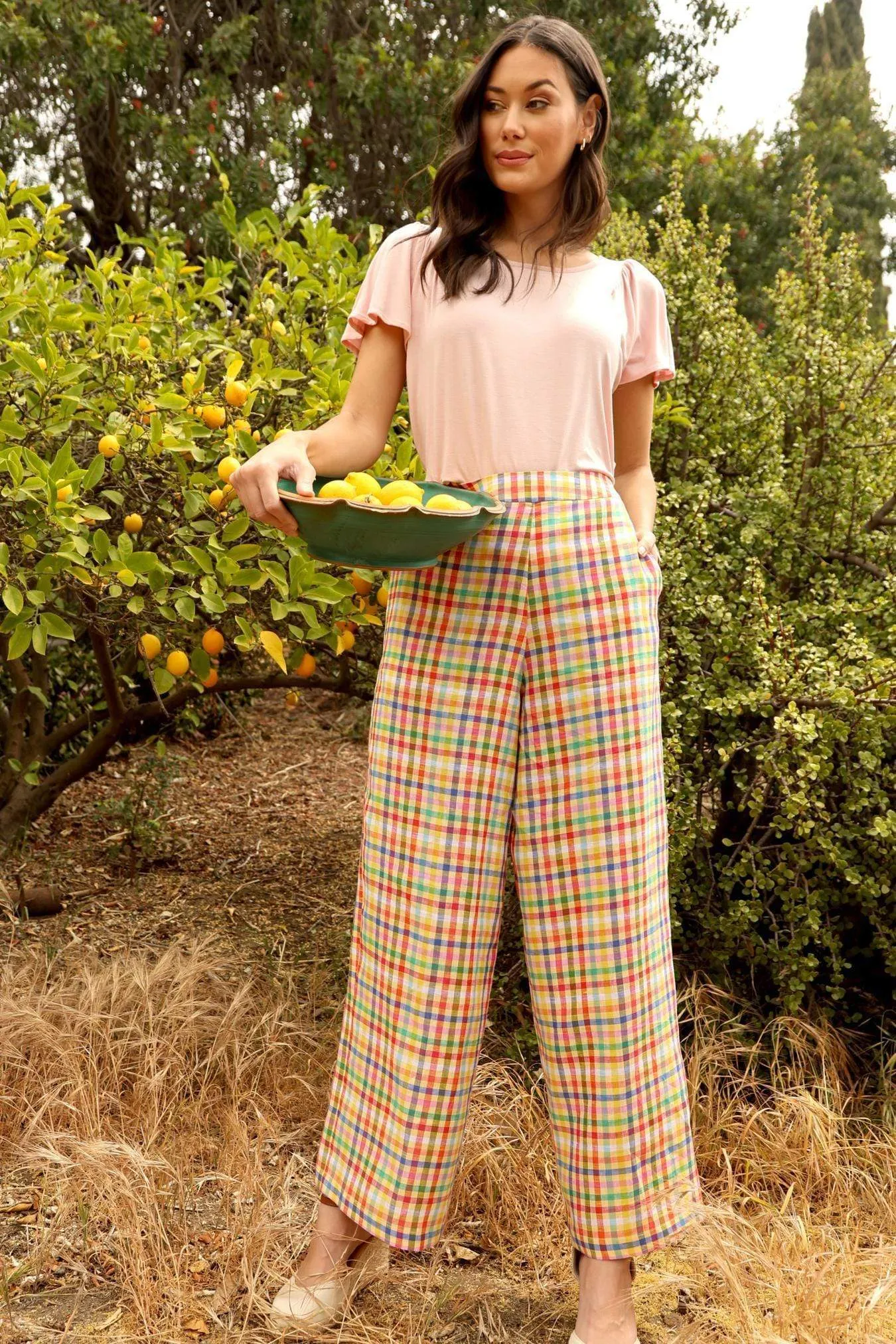 Linen Plaid Pant