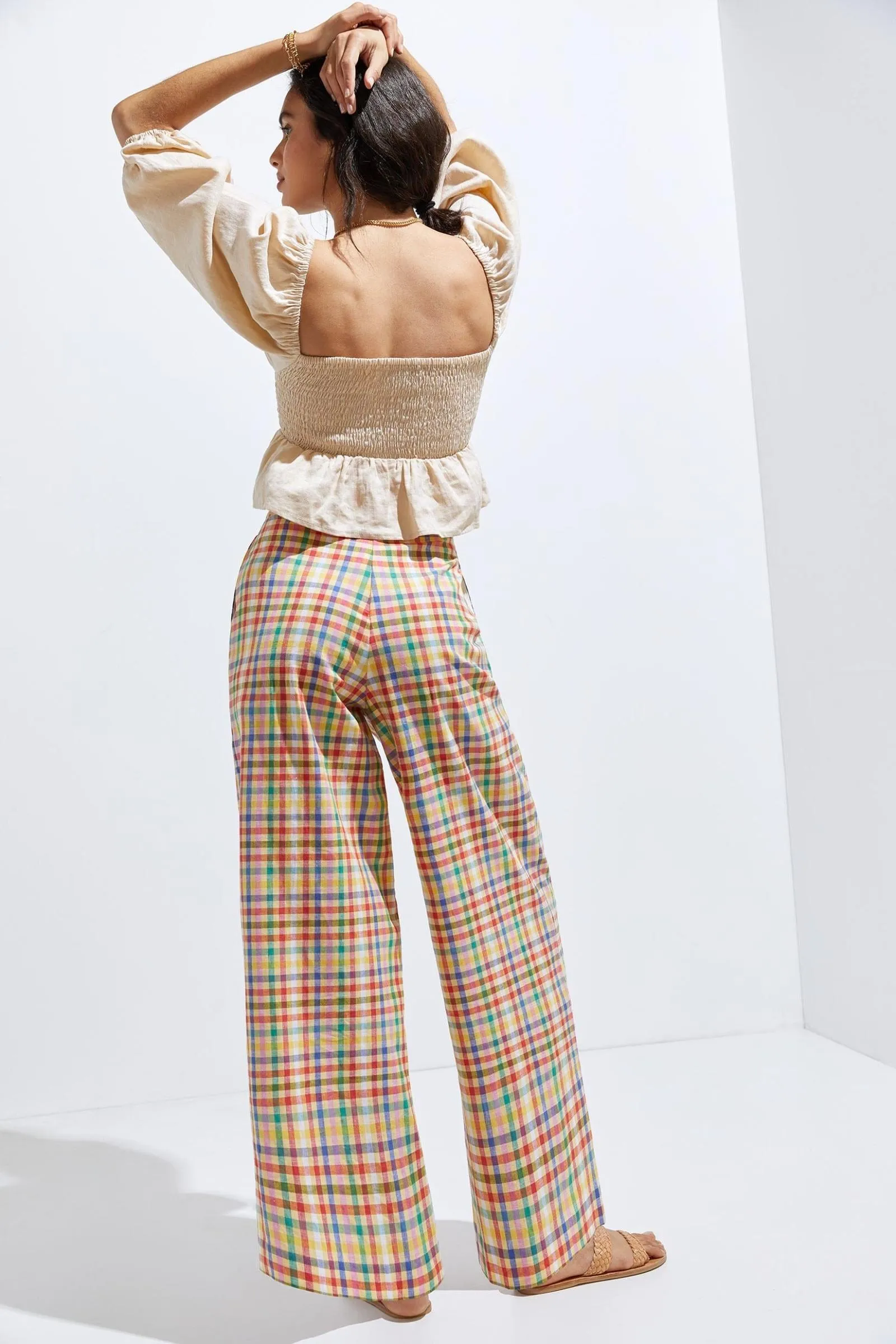 Linen Plaid Pant