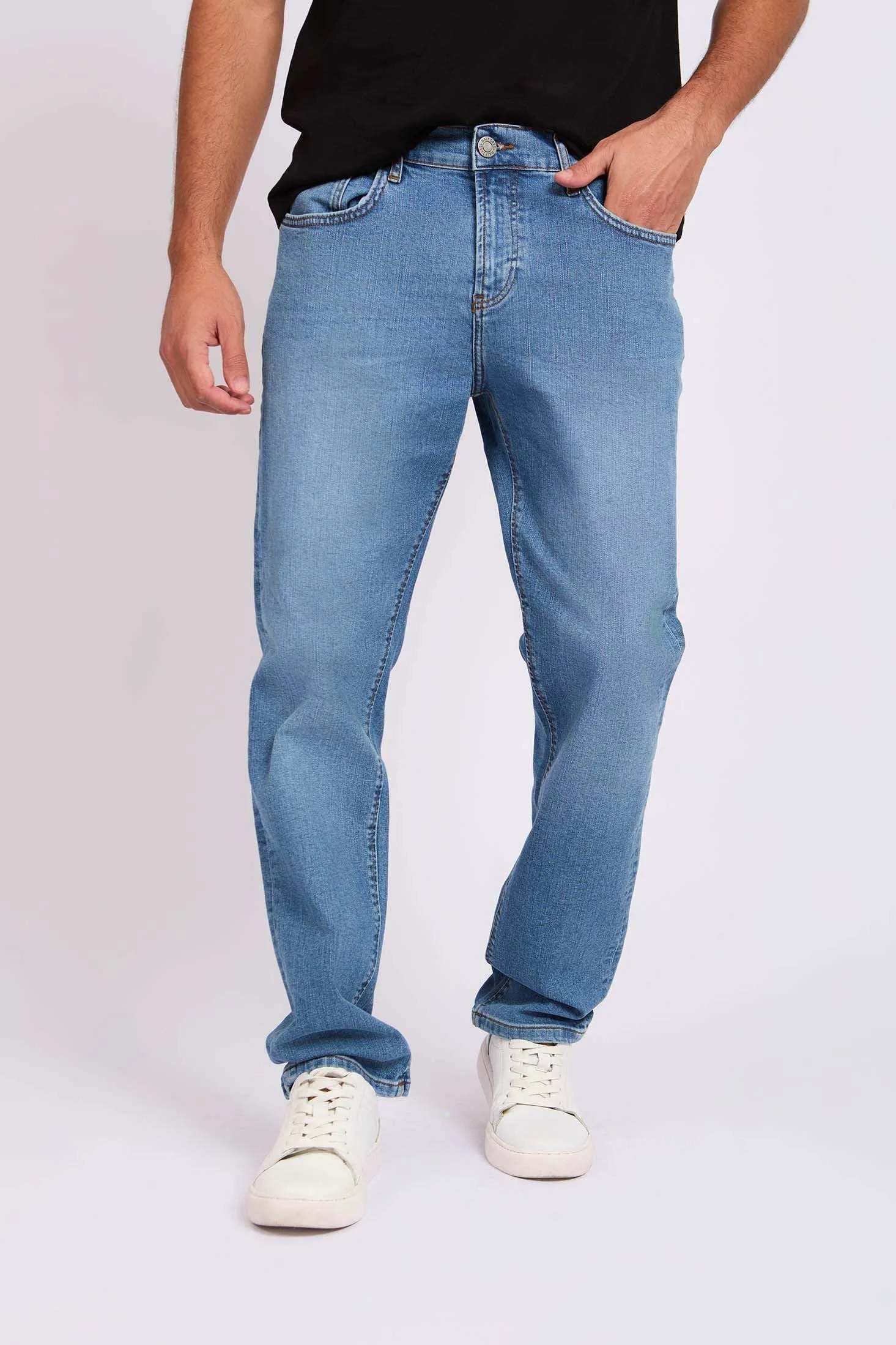 Men Straight Leg  Denim - Light Blue
