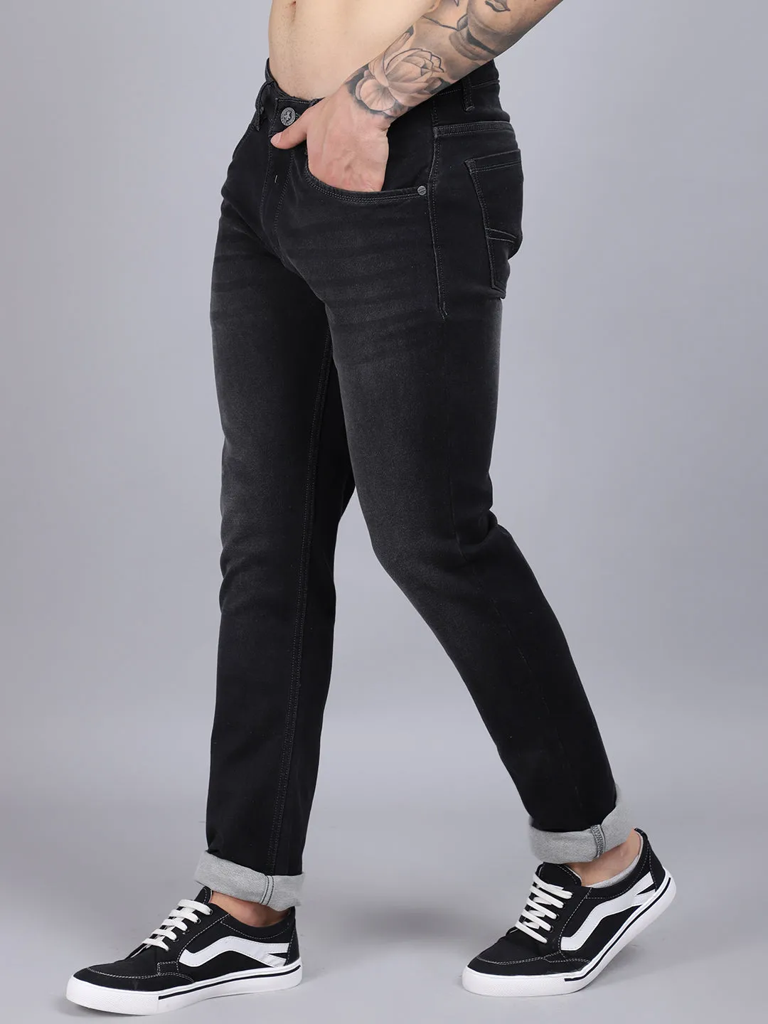 Men's Ultra Narrow fit Light Fade Dark Grey  Jeans
