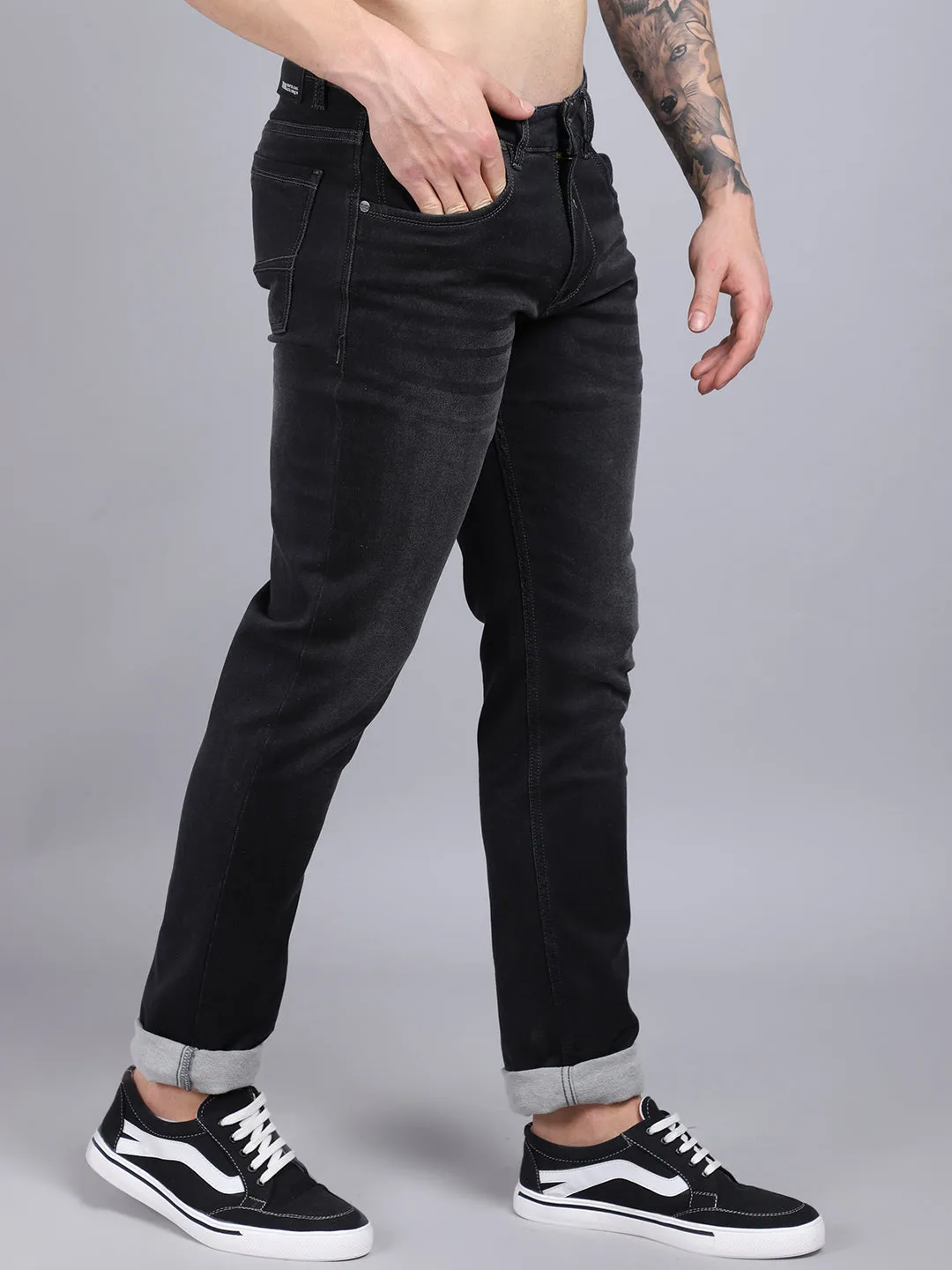 Men's Ultra Narrow fit Light Fade Dark Grey  Jeans