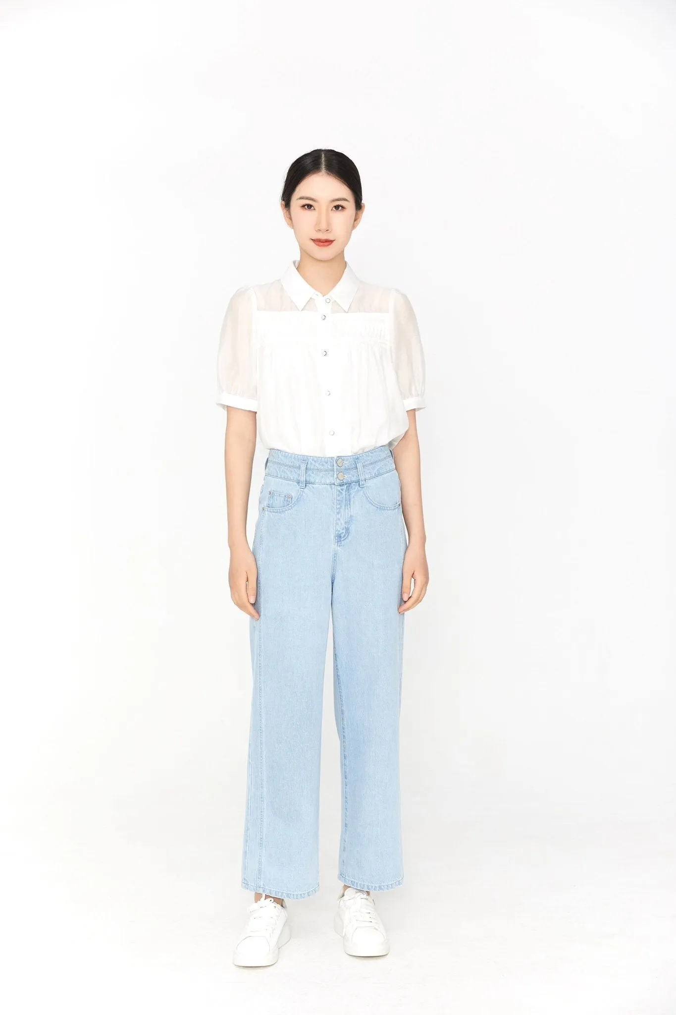 Mist Blue Wide Leg Jeans