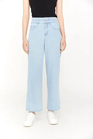 Mist Blue Wide Leg Jeans