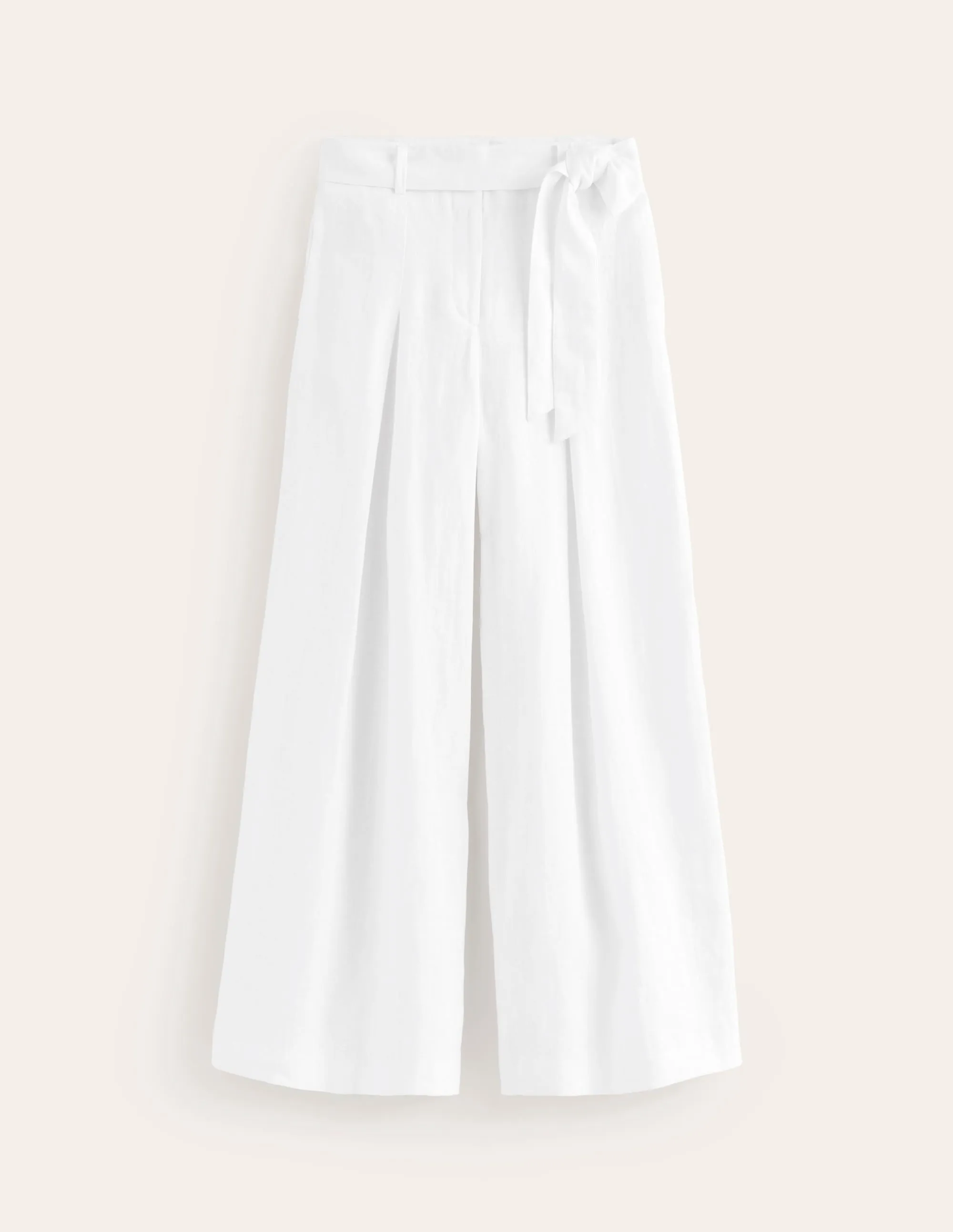 Palazzo Linen Trousers-White