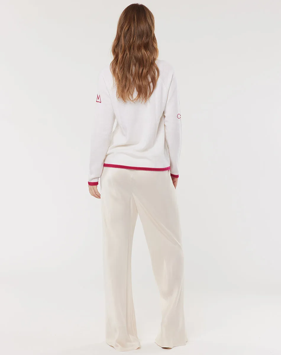 Paulina Crow Neck Knitted Natural Sweater
