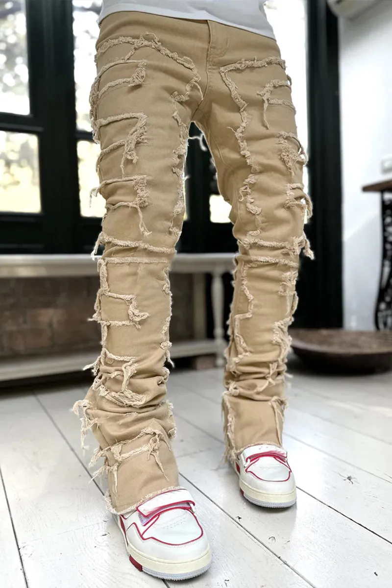 PM0475 Ripped Stretch Denim Jeans