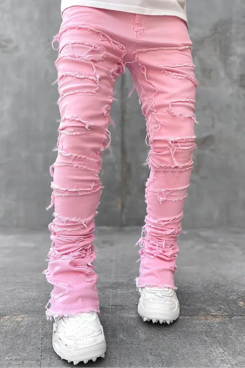 PM0475 Ripped Stretch Denim Jeans