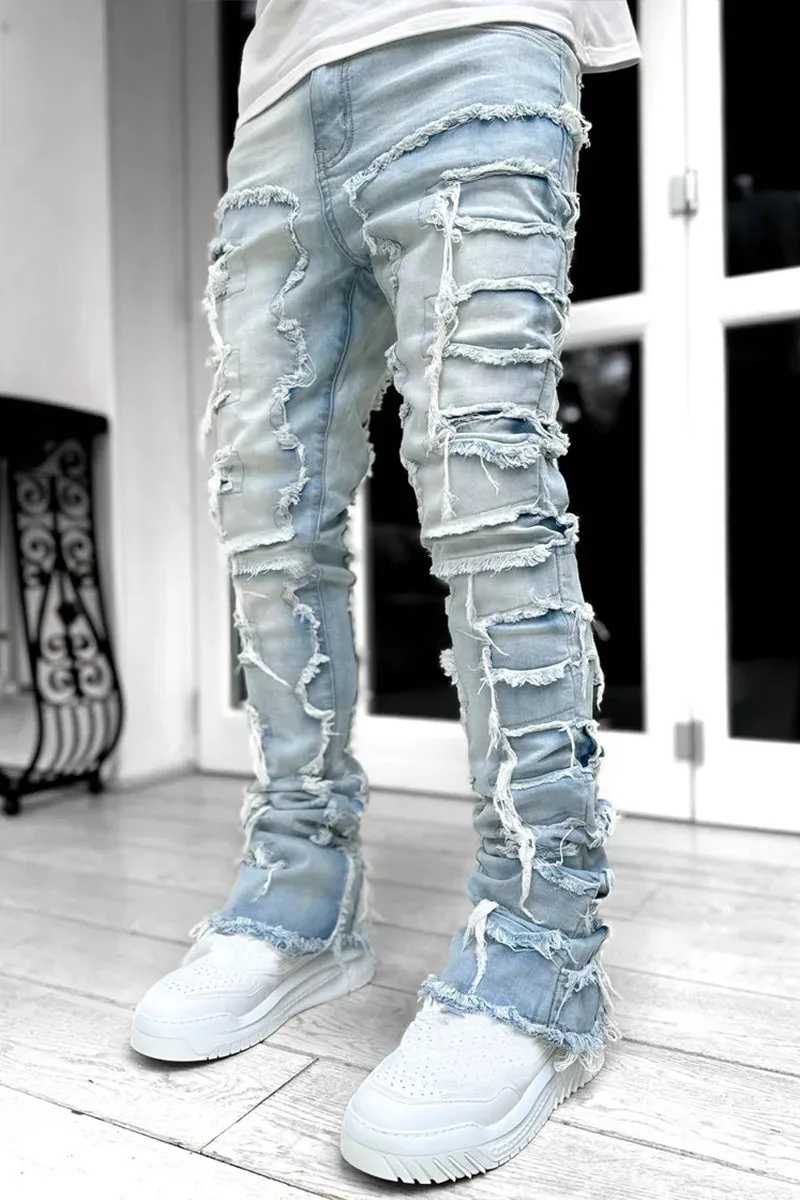PM0475 Ripped Stretch Denim Jeans