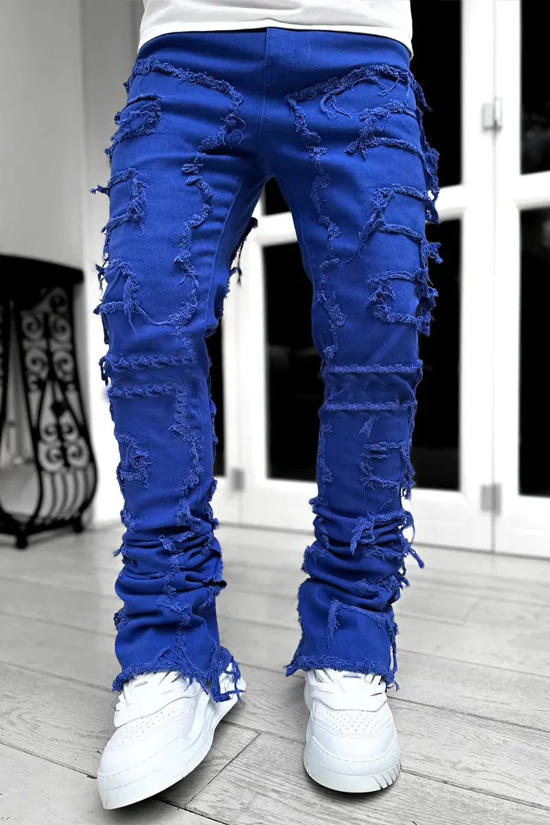 PM0475 Ripped Stretch Denim Jeans